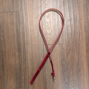 Shiny Red With Silver Gromits Women's Belt